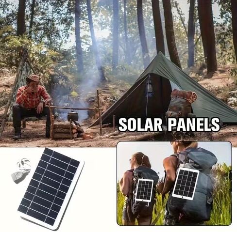 Portable Solar Charger with USB Port, Compact Lightweight Panel Design for Outdoor Charging Camping Hiking Fishing Travel, 1 in Kuwait