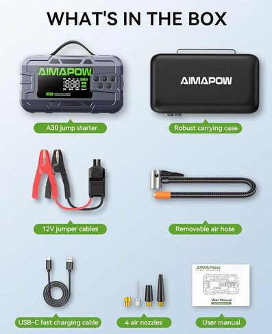 Car Battery Jump Starter with Air Compressor 8000A 160PSI, Jump Starter Portable (All Gas/12L Diesel), 12V Car Jump Starter with Inflator, Jump Box Quick Charge and 270°LED Light in Saudi Arabia