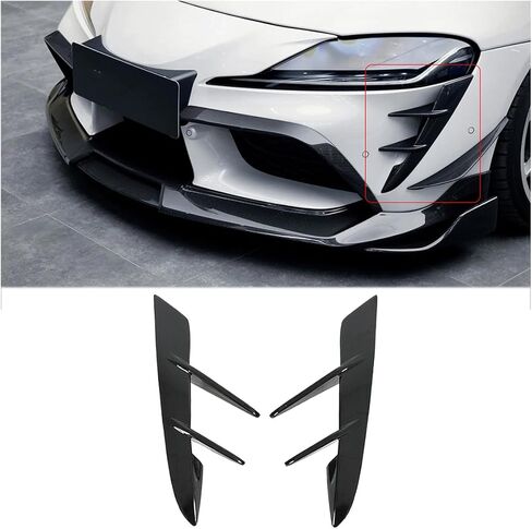 A Pair Front Bumper Canards for Toyota Supra A90 A91 2020-2024 Front Chin Spoiler Splitter ABS (Glossy Black) in Saudi Arabia
