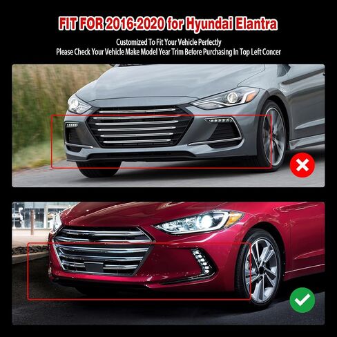 حافة المصد الأمامي متوافقة مع 2017-2020 لسيارة Hyundai Elantra Sedan Eco 2016-2020 لسيارة Hyundai Elantra Sedan Limited/SE/Sport/Value Edition 16-18 لسيارة Elantra Sedan GL/L شفة أمامية سوداء لامعة in Kuwait