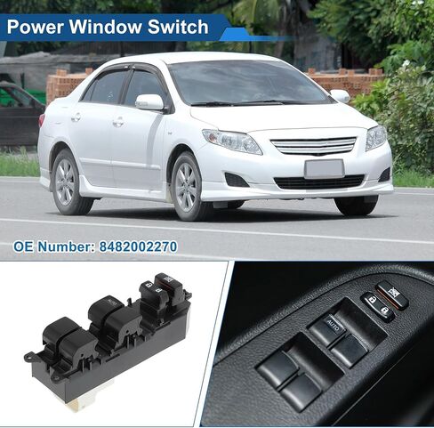 X AUTOHAUX Front Left Driver 1 AUTO Power Window Switch for Toyota Corolla 200803-201103 Window Control Switch No.8482002270 Black in Kuwait