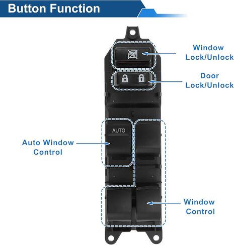X AUTOHAUX Front Left Driver 1 AUTO Power Window Switch for Toyota Corolla 200803-201103 Window Control Switch No.8482002270 Black in Kuwait