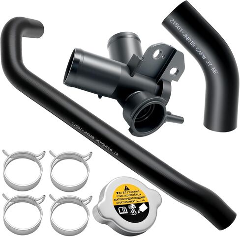 Upper Radiator Coolant Filler Neck and Water Outlet Flange Fit for 2007-2013 Nissan Altima Upper Radiator Coolant Hose Replace for 21501-9HA0A 21430-8991A 21430-8997A 214308999C in Kuwait