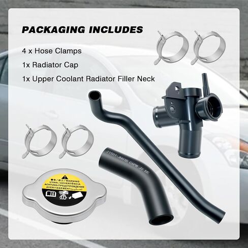 Upper Radiator Coolant Filler Neck and Water Outlet Flange Fit for 2007-2013 Nissan Altima Upper Radiator Coolant Hose Replace for 21501-9HA0A 21430-8991A 21430-8997A 214308999C in Kuwait