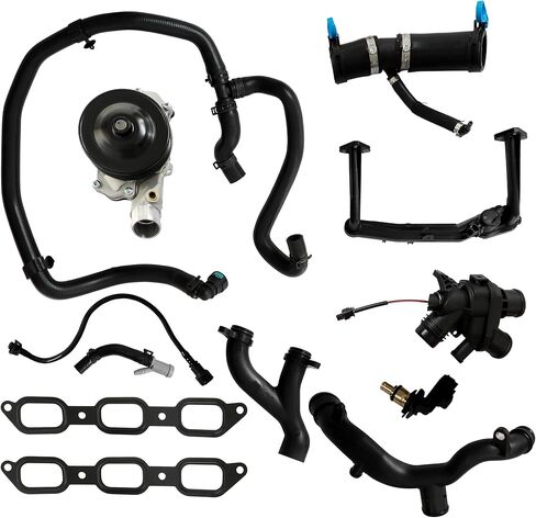 AJ126 AJ133 3.0 5.0 Engine Cooling System Replace Kit & Coolant Water Heater Pipe Fit For Jaguar XE XF XJ F-Pace F-Type Land Rover Range Rover Sport Discovery LR4 3.0L 5.0L 2010-2020 LR010801 LR109401 in Saudi Arabia