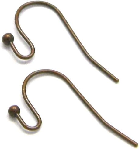 30 Fancy Fishhook Small Hook Earring Jewelry Making Findings with Open Ball Loop Plated Brass Metal (Gunmetal Black) in Saudi Arabia