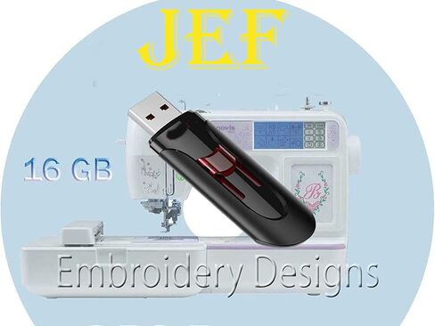 تصاميم تطريز 550,000 حرف بتنسيق JEF تصميمات تطريز لآلة Janome بتنسيق JEF على ذاكرة USB in Kuwait