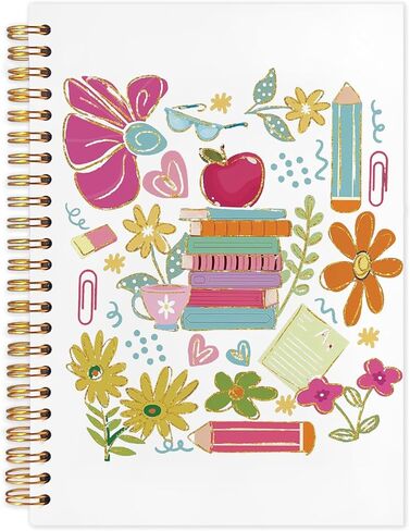 kunlisa Blue and White Chinoiserie Floral Spiral Notebook Journal 5.5x8.3, French Grandmillennial Blue Flower Hardcover Journal Notebook for Study Work Office in Saudi Arabia