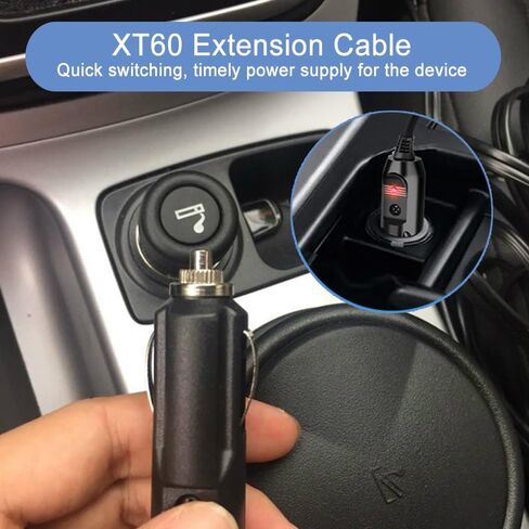 12V/24V XT60 Connector Car Charging Cable Compatible with Ecoflow Delta/River, Bluetti EB55, Anker 757/767, Portable Power Station and Solar Generators (with 2 Fuses) in Saudi Arabia