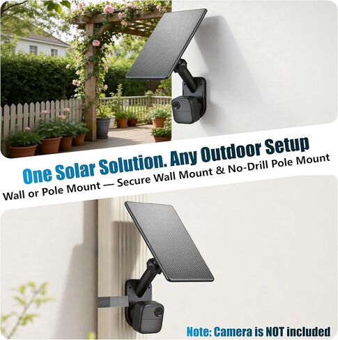 All-in-One 6W Solar Panel for Blink Outdoor 4 (4th Gen), Outdoor 2K+ & XT2/XT3, Integrated Wall & Pole Mount, Waterproof Solar Charger with Built-in Energy Storage (Camera Not Included) in Saudi Arabia