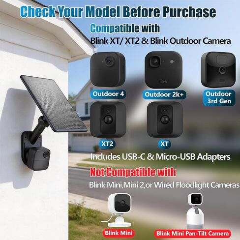 All-in-One 6W Solar Panel for Blink Outdoor 4 (4th Gen), Outdoor 2K+ & XT2/XT3, Integrated Wall & Pole Mount, Waterproof Solar Charger with Built-in Energy Storage (Camera Not Included) in Saudi Arabia