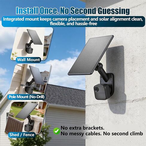 All-in-One 6W Solar Panel for Blink Outdoor 4 (4th Gen), Outdoor 2K+ & XT2/XT3, Integrated Wall & Pole Mount, Waterproof Solar Charger with Built-in Energy Storage (Camera Not Included) in Saudi Arabia