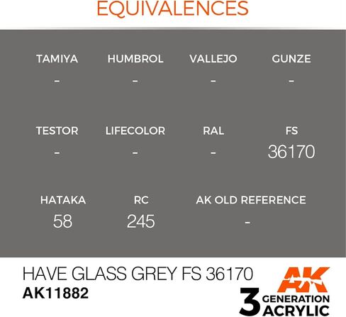 AK Acrylics 3Gen Aircraft AK11882 بها زجاج رمادي FS 36170 (17 مل) in Kuwait