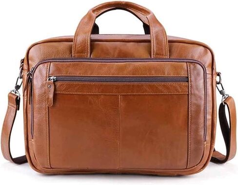 Business BriefcaseHandbag, Stylish Vintage Leather for Men 15.6 inch Laptop Messenger Bag in Saudi Arabia