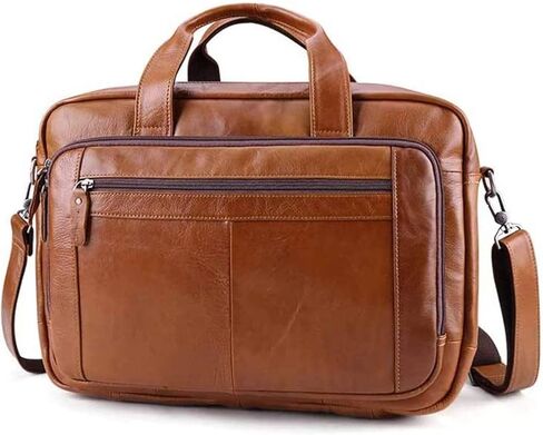Business BriefcaseHandbag, Stylish Vintage Leather for Men 15.6 inch Laptop Messenger Bag in Saudi Arabia