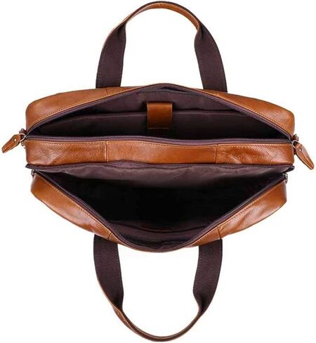 Business BriefcaseHandbag, Stylish Vintage Leather for Men 15.6 inch Laptop Messenger Bag in Saudi Arabia