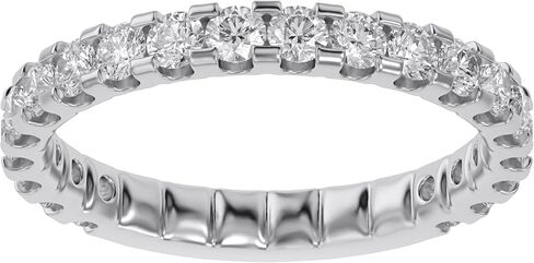 SAVEARTH DIAMONDS 1 Carat (Cttw) Round Cut Lab Created Moissanite Diamond Eternity Engagement Wedding Band Ring In 14k Gold Over Sterling Silver Jewelry For Women (G-H Color, VVS1 Clarity) in Saudi Arabia