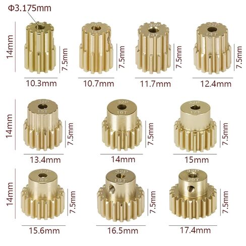 32P 3.175 مللي متر ترس 7075 سبائك الألومنيوم 11T 12T 13T - 20T 1/3/4/10 قطعة (11T) in Saudi Arabia