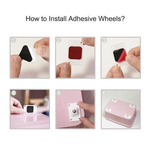 16 PCS Self Adhesive Caster Wheels 360 Degree Swivel Mini Adhesive Wheel Stainless Steel Pulley Pndbnq Sticky Roller for Attach Bins Storage Boxes etc in Kuwait