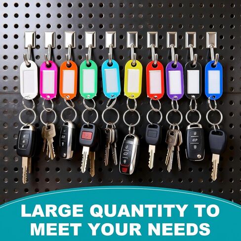 Liliaafar 500 Pack Plastic Key Tags with Ring and Label Window, 10 Assorted Colors Key Chain ID Tags for Suitcases Plastic Backpack Book Bag Baggage in Kuwait