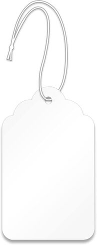 SmartSign White Price Tags with Pre-Strung Loop Strings - Pack of 1000 Marking Tags, Size-9, 12pt Thick Blank Merchandise Tags, 3.25" x 2" Jewelry Tags in Saudi Arabia
