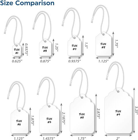SmartSign White Price Tags with Pre-Strung Loop Strings - Pack of 1000 Marking Tags, Size-9, 12pt Thick Blank Merchandise Tags, 3.25" x 2" Jewelry Tags in Saudi Arabia