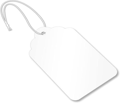 SmartSign White Price Tags with Pre-Strung Loop Strings - Pack of 1000 Marking Tags, Size-9, 12pt Thick Blank Merchandise Tags, 3.25" x 2" Jewelry Tags in Saudi Arabia