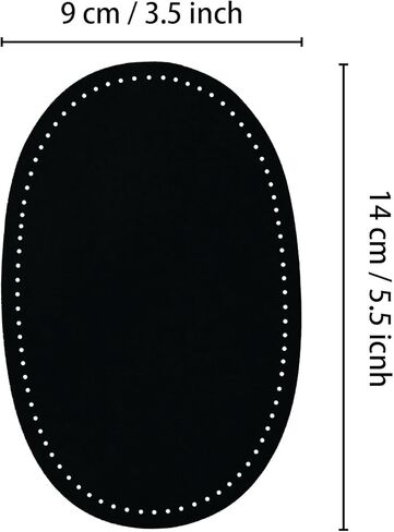 2Pcs Elbow Patches for Jackets and Sweaters, Sew-On Faux Suede Fabric Repair Patches, Oval Fabric Knee Patches for Men's Coats, Shirts, and Pants Restoration (Black) in Saudi Arabia