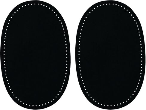 2Pcs Elbow Patches for Jackets and Sweaters, Sew-On Faux Suede Fabric Repair Patches, Oval Fabric Knee Patches for Men's Coats, Shirts, and Pants Restoration (Black) in Saudi Arabia