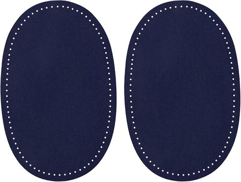 2Pcs Elbow Patches for Jackets and Sweaters, Sew-On Faux Suede Fabric Repair Patches, Oval Fabric Knee Patches for Men's Coats, Shirts, and Pants Restoration (Black) in Saudi Arabia