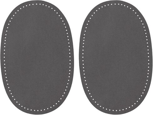 2Pcs Elbow Patches for Jackets and Sweaters, Sew-On Faux Suede Fabric Repair Patches, Oval Fabric Knee Patches for Men's Coats, Shirts, and Pants Restoration (Black) in Saudi Arabia