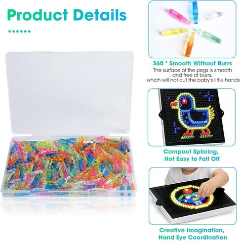 Refill Pegs for Use with Creative Light Up Board, 280 Pcs of Glowing Pegs, Light Up Drawing Board Accessories, 6 Colors, Creative Game Toys, Puzzle Learning Toys, Light Bright Toys for Kids Aged 4 + in Saudi Arabia