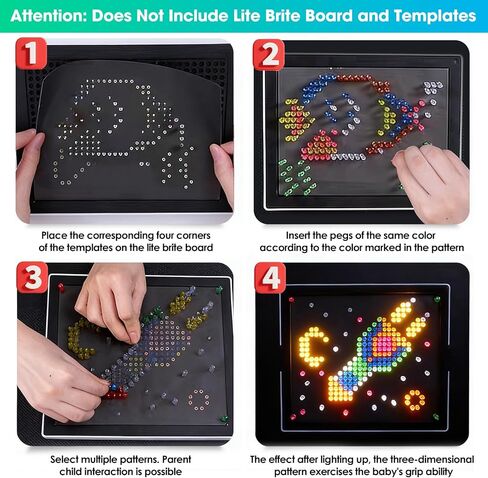 Refill Pegs for Use with Creative Light Up Board, 280 Pcs of Glowing Pegs, Light Up Drawing Board Accessories, 6 Colors, Creative Game Toys, Puzzle Learning Toys, Light Bright Toys for Kids Aged 4 + in Saudi Arabia