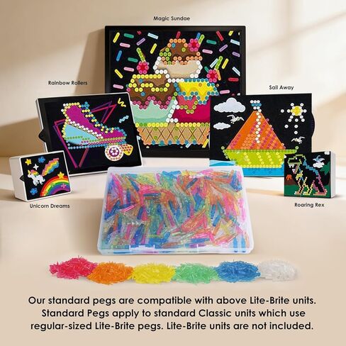 Refill Pegs for Use with Creative Light Up Board, 280 Pcs of Glowing Pegs, Light Up Drawing Board Accessories, 6 Colors, Creative Game Toys, Puzzle Learning Toys, Light Bright Toys for Kids Aged 4 + in Saudi Arabia