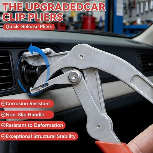 Car Clip Pliers, Auto Fastener Clip Removal Pliers, Panel Clip Removal Tool, Professional Automotive Fasteners Clips Interior & Exterior Trim, Door Panels, Mechanic, Damage-Free Disassembly (1PC) in Kuwait