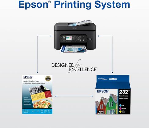 مجموعة خراطيش حبر Epson 232 Claria عالية السعة باللون الأسود والألوان القياسية (T232XL-BCS) تعمل مع القوى العاملة WF-2930,2950 وExpression XP-4200,4205، (عبوة من قطعتين) in Kuwait