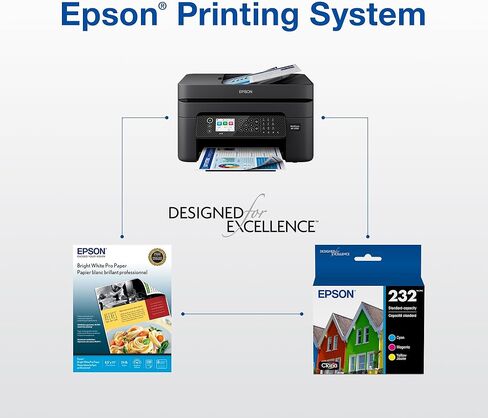 مجموعة خراطيش حبر Epson 232 Claria عالية السعة باللون الأسود والألوان القياسية (T232XL-BCS) تعمل مع القوى العاملة WF-2930,2950 وExpression XP-4200,4205، (عبوة من قطعتين) in Kuwait