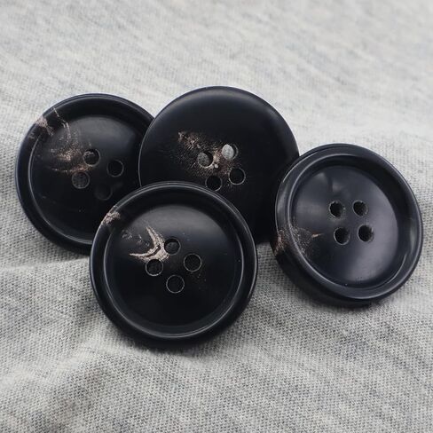 1 Inch 10PCS Brown Real Horn Buttons for Sewing and Crafts, 4-Hole Round Large Button for Clothes, Blazer, Suit, Overcoat, Winter Coat, Jacket, Tailoring, Replacement, DIY (25 mm Brown) Fumanlou in Saudi Arabia