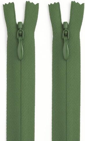 Army Green 6 Inch Nylon Invisible Zipper for Sewing, DIY Crafts, Dresses, Pillows – Conceal Coil Zipper for Tailoring & Home Decor (Military)-2pcs in Saudi Arabia