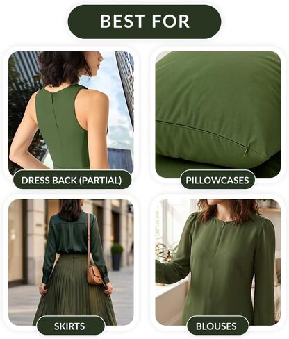 Army Green 6 Inch Nylon Invisible Zipper for Sewing, DIY Crafts, Dresses, Pillows – Conceal Coil Zipper for Tailoring & Home Decor (Military)-2pcs in Saudi Arabia