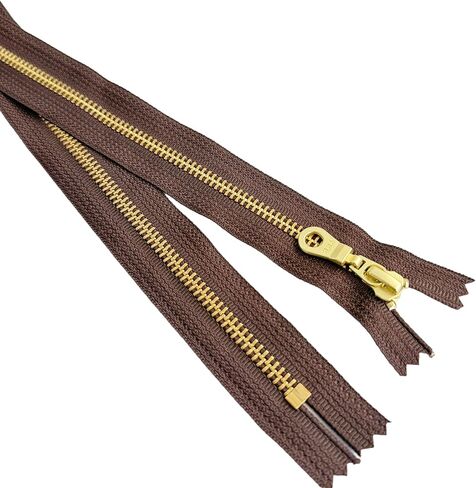 #5 YKK نحاس دونات سحب متوسط ​​الوزن بسحاب مغلق - لون الشريط: بني #570 - اختر الطول - سحاب واحد لكل عبوة - صنع في الولايات المتحدة (14 بوصة) in Kuwait