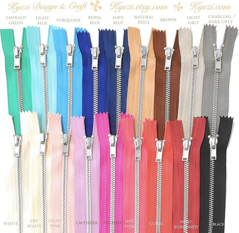 10 pcs Silver Metal Teeth #3 Teeth Zippers - Kyezi Design & Craft (Black, 3 inch) in Saudi Arabia