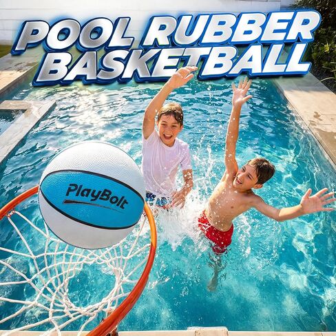 PlayBolt 7-Inch Pool Basketballs (3 Pack) - Waterproof Water Toy Balls - Size 3 Floating Water Basketball for Pool Hoop, Swimming Pool Party Games, Kids & Adults, with Hand Pump in Saudi Arabia
