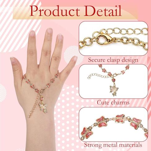 Steering Wheel Charm Accessory - Pink Butterfly Steering Wheel Chain for Automotive Protection Charm Decor Rosary Pendant Rearview Mirror Hanging Charms Gifts for Women Men Driver in Saudi Arabia
