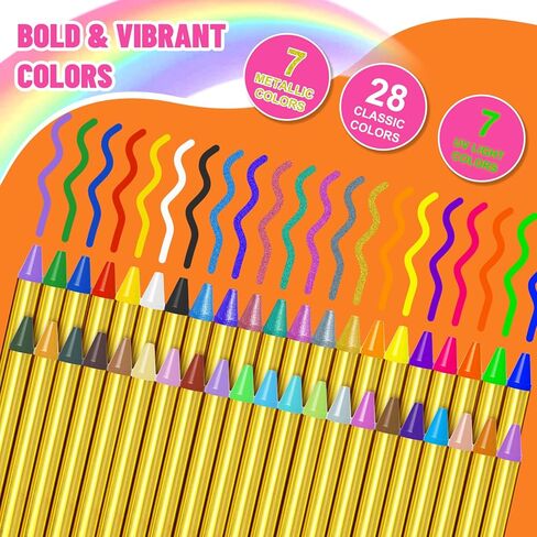 42Pcs XL Face Paint Crayons for Kids - Non-Toxic, Vibrant Colors Face Painting Crayons Kit| Easy to Use, Safe for Sensitive Skin and Perfect for Kids Party, Easter Makeup, School Event, Cosplay in Saudi Arabia