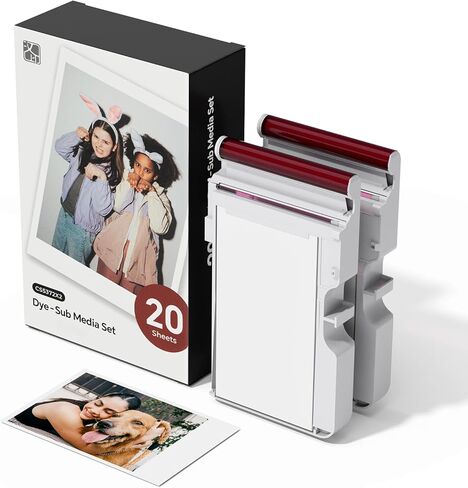 HPRT 2.1"x3.4" One-piece Photo Paper and Color Ribbon Refill (20 Sheets)， Compatible with HPRT Z5/Z5S & Z6/Z6S Instant Camera in Kuwait