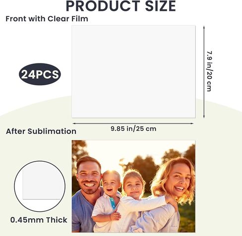 24 PCS Sublimation Metal Photo Blanks 8"x10", Aluminum Sublimation Metal Sign Blank Bulk 0.45mm Aluminum Sheet DIY Photo Frame as Sign Gift Wall Art Home Decor in Saudi Arabia