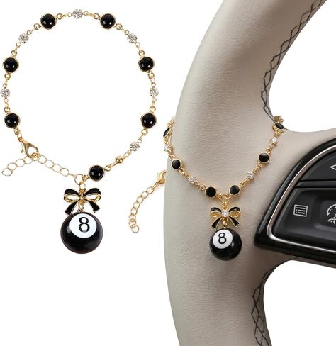 Steering Wheel Charm Accessory - Pink Butterfly Steering Wheel Chain for Automotive Protection Charm Decor Rosary Pendant Rearview Mirror Hanging Charms Gifts for Women Men Driver in Saudi Arabia