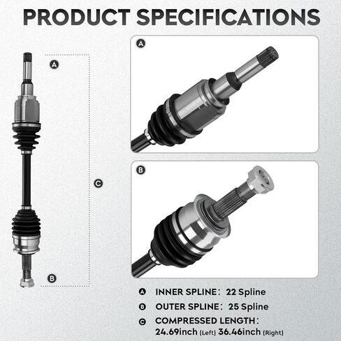 NEW Left & Right Front CV Axle Shaft Assembly fits for Chevrolet Sonic 2012 2013 2014 2015 2016 2017 1.8L (for Automatic Trans Only), Driver & Passenger Side, 2-Pack in Kuwait