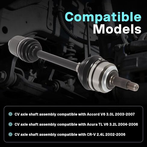 Front Right CV Axle Shaft Assembly Compatible with Accord 2003-2007 V6 3.0L TL 2004-2006 CR-V 2002-2006 Passenger Side CV Axle Shaft Replace 66-4207 NCV36128 in Saudi Arabia